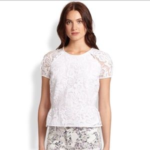 Marchesa Voyage lace Peplum top